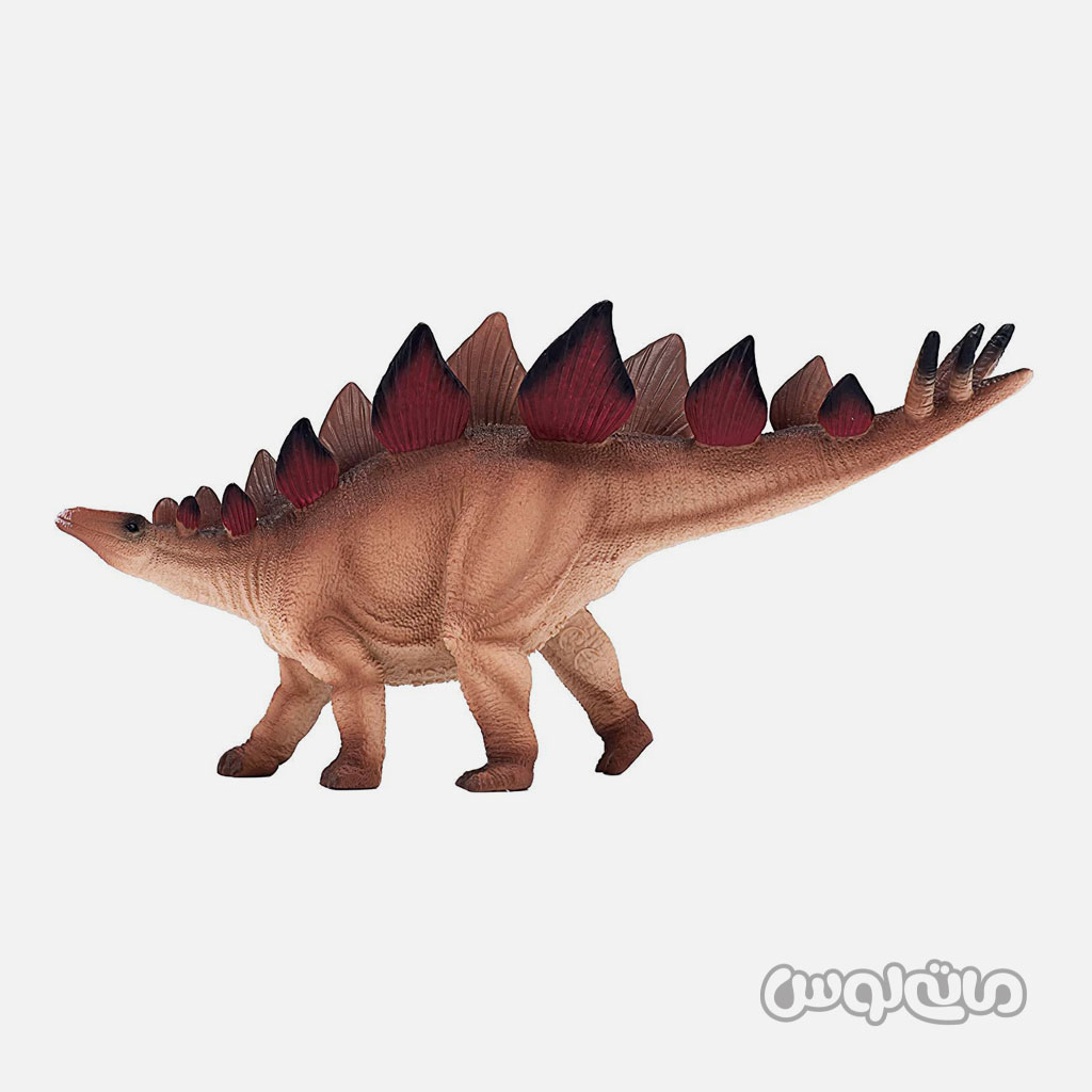 فیگور دایناسور استگوساروس با پوشش زطهی به رنگ قرمز و قهوه ای موجو