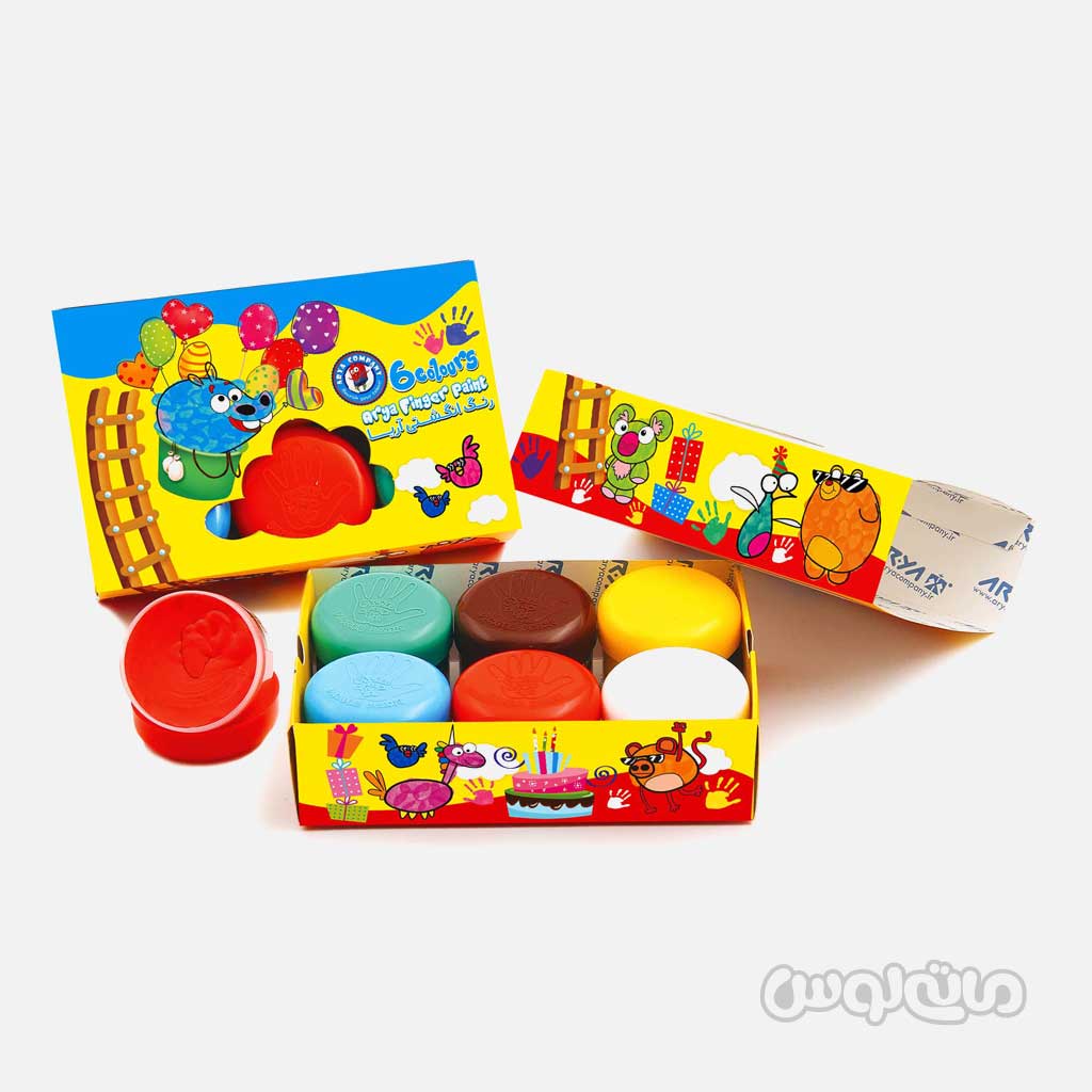 رنگ انگشتی 6 رنگ جعبه ای آریا