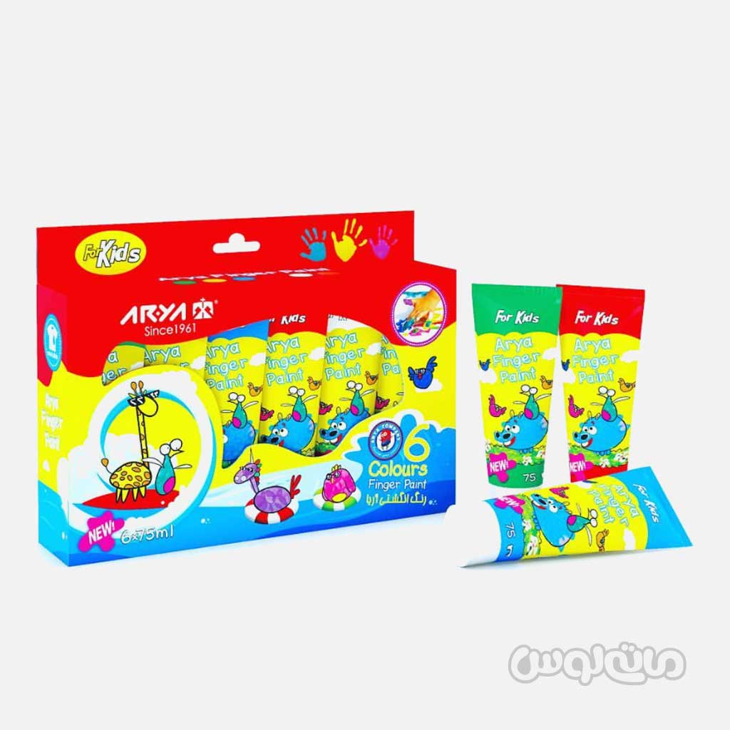 رنگ انگشتی 6 رنگ تیوپی آریا